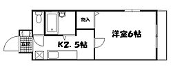 グランドール西旭町 1Kの間取図画像