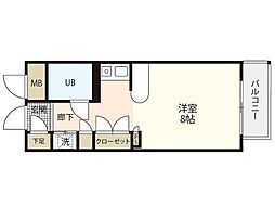 RX西広島 ワンルームの間取図画像