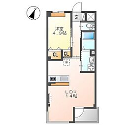 ShineSakae 1LDKの間取図画像