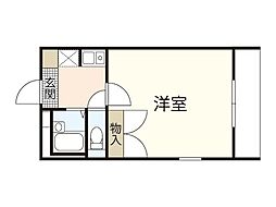 レオパレスマサト 1Kの間取図画像