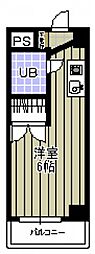 サウスヒルズ ワンルームの間取図画像