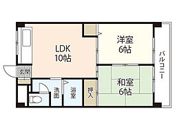 コーポ・カワチ 2LDKの間取図画像
