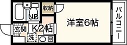Yコーポ 1Kの間取図画像