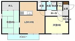 メゾン石田 2LDKの間取図画像