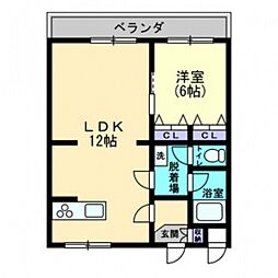ヨシミマンション 1LDKの間取図画像