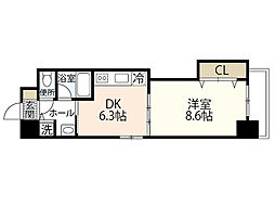 プレシャスK.H 1DKの間取図画像