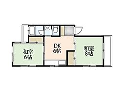 砂本ビル 2DKの間取図画像