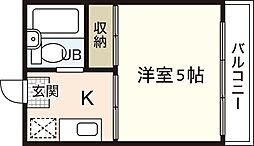 ウイング五日市駅前A棟 1Kの間取図画像