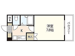 ドミトリー庚午 1Kの間取図画像
