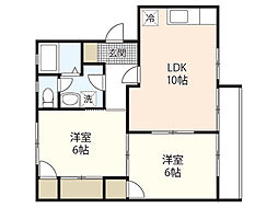 ディアス井口 2LDKの間取図画像