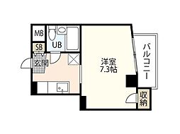 ふじビル ワンルームの間取図画像