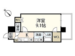 Palaisgrace中広 1Kの間取図画像