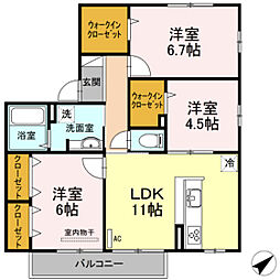 リヴ庚午 3LDKの間取図画像