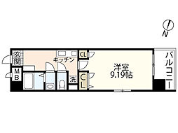 第16友建ビル 1Kの間取図画像