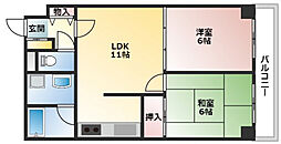 メゾンドタナカ 2LDKの間取図画像