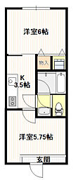 ワンピース 2Kの間取図画像
