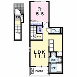 アストサンセール1 1LDKの間取図画像