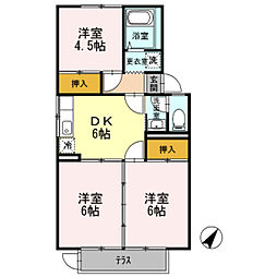 メゾンドール4 3DKの間取図画像