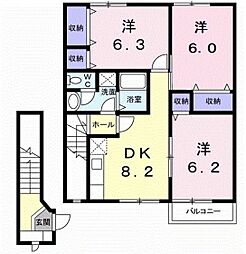 シャルムC 3DKの間取図画像