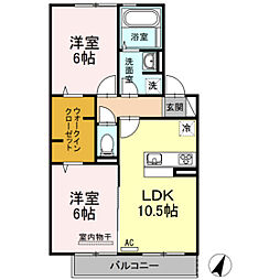セトルB 2LDKの間取図画像