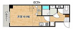 Eden金屋町 ワンルームの間取図画像