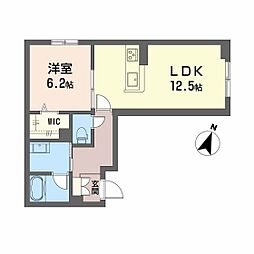 Wave 伏見 1LDKの間取図画像