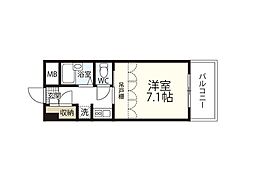 プレディアスタイル観音 1Kの間取図画像
