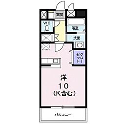 ペスカ・フィオーレ ワンルームの間取図画像