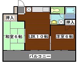 パークサイドカワマタ 2LDKの間取図画像