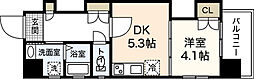 フォルシア大手町 1DKの間取図画像