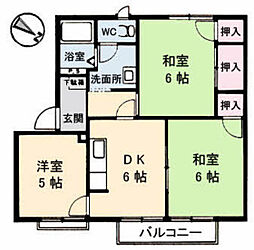 フレグランス中井A 3DKの間取図画像
