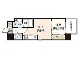 ヴィラ博丈昭和町 1LDKの間取図画像