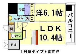 シティタワープレミアム国泰寺町二丁目 1LDKの間取図画像
