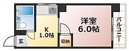 コーポ的場 1Kの間取図画像