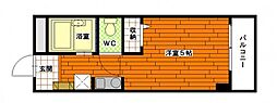 ヒルズ立花 ワンルームの間取図画像