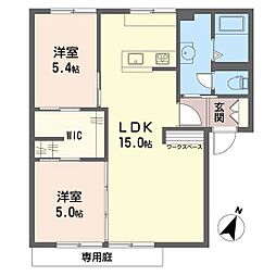 フレグランス天応B 2LDKの間取図画像