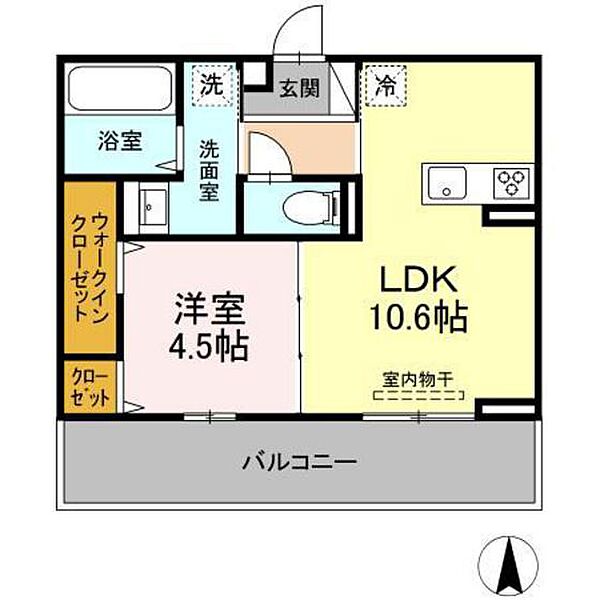 広島県東広島市西条町寺家(賃貸アパート1LDK・3階・40.05㎡)の写真 その2
