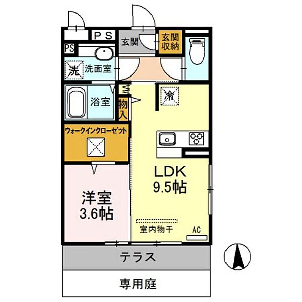 メゾン・レーヴ ｜広島県広島市安佐南区川内6丁目(賃貸アパート1LDK・1階・36.96㎡)の写真 その2