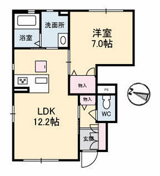 広島県広島市東区戸坂山根1丁目(賃貸アパート1LDK・1階・44.85㎡)の写真 その2