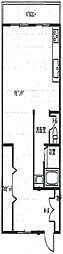 山田ビル（八木9） 2階ワンルームの間取り