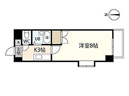 メルベーユ八番館 1Kの間取図画像