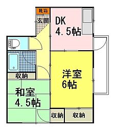 Do.戸根 1LDKの間取図画像