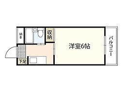 すばるU 1Kの間取図画像