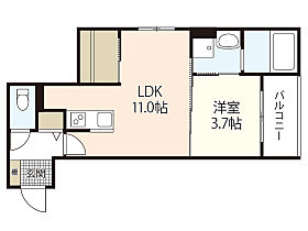 広島県廿日市市須賀（賃貸アパート1LDK・3階・34.58㎡） その2