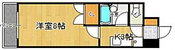 カーナ西田 1Kの間取図画像