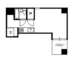 サンピア平和通り ワンルームの間取図画像