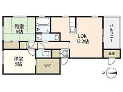 グランシード西原C 2LDKの間取図画像