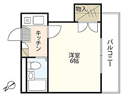 メゾングリーン 1Kの間取図画像