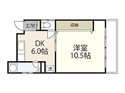 大石ビル 1DKの間取図画像