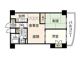 ライオンズマンション柳橋公園 2LDKの間取図画像
